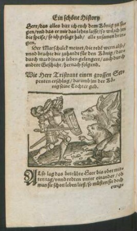 Wie Herr Tristrant einen grossen Serpenten erschlug/ darumb im der König seine Tochter gab.