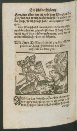 Wie Herr Tristrant einen grossen Serpenten erschlug/ darumb im der König seine Tochter gab.