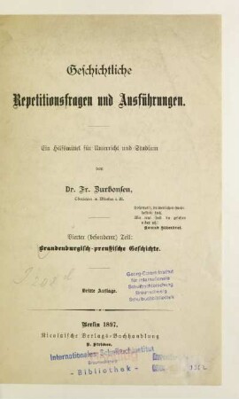 Teil 4: Brandenburgisch-preußische Geschichte
