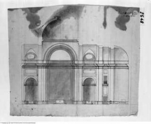 Frascati, Kathedrale (San Pietro), Neue Kirche, Querschnitt