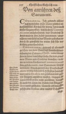 Von anrühren deß Sacraments.