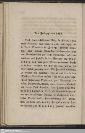 Der Feldzug von 1813