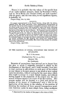 On the calculus of forms, otherwise the theory of invariants.