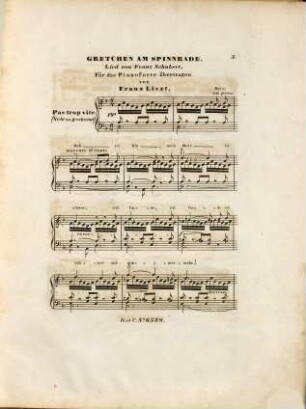 Gretchen am Spinnrade : Lied von Fr. Schubert ; für das Piano-Forte übertragen