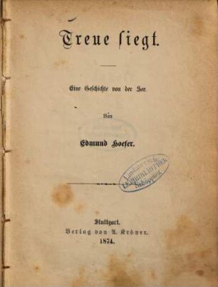 Treue siegt : eine Geschichte von der See