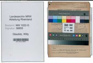 Entnazifizierung Willy Glaubitz , geb. 08.04.1889 (Bankangestellter)