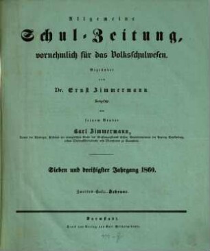 Allgemeine Schulzeitung. 37, 37. 1860
