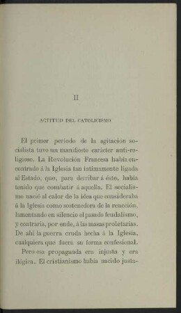 II - Actitud del catolicismo