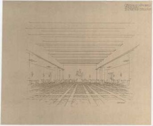Döllgast, Hans; Nürnberg (Bayern); Gästehaus - Speisesaal (Innenraumperspektive)