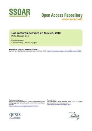 Los motivos del voto en México, 2006