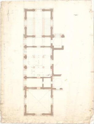 Klenze, Leo von; München; Alte Pinakothek - Ostflügel (Grundriss EG, Grundriss 1. OG)