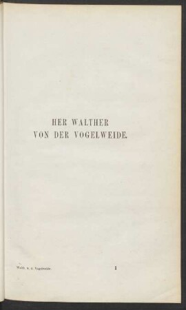 Her Walther Von Der Vogelweide.