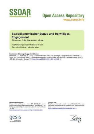 Sozioökonomischer Status und freiwilliges Engagement