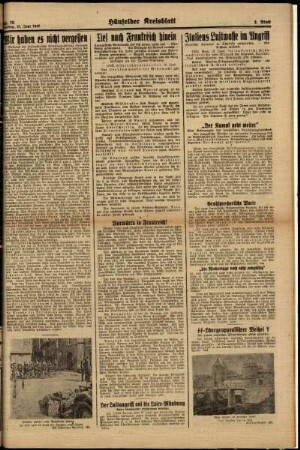 Zweite Ausgabe vom Freitag, den 21. Juni 1940.