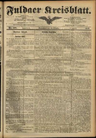 Dritte Ausgabe vom Samstag, den 16. Oktober 1909.