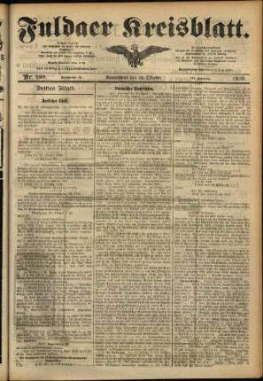 Dritte Ausgabe vom Samstag, den 16. Oktober 1909.