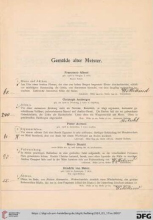 Gemälde alter Meister (Nr. 1-219)