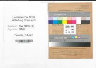 Entnazifizierung Eduard Proelss, geb. 29.10.1901 (Lehrer)