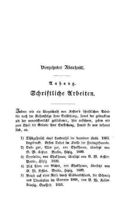Vierzehnter Abschnitt. Anhang. Schriftliche Arbeiten