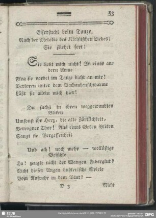 Eifersucht beim Tanze : Nach der Melodie des Kleistischen Liedes: Sie fliehet fort!