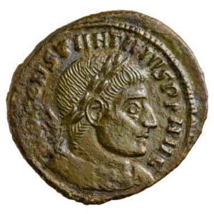 Münze, Follis, Aes 3, 317 n. Chr.
