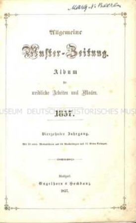 Allgemeine Musterzeitung. 14./15. Jahrgang 1857/58