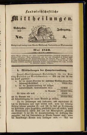 Achtzehnter Jahrgang. No. 5.