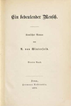 Ein bedeutender Mensch : Komischer Roman, 4