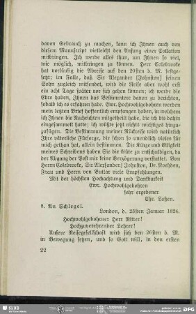 Christian Lassen an August Wilhelm von Schlegel, London, 23.01.1824