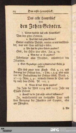Das erste Hauptstück von den Zehen Geboten.