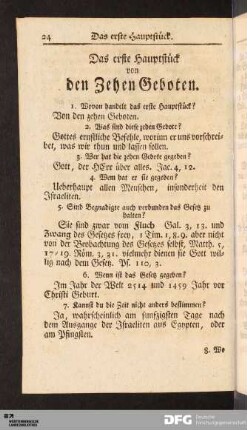 Das erste Hauptstück von den Zehen Geboten.