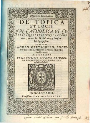 Disputatio Philosophica De Topica Et Locis