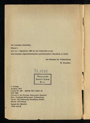 Der Lehrplan Geschichte ...