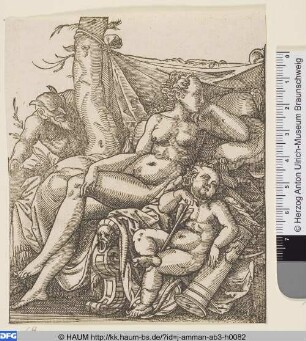 Venus und Amor, von einem Satyrn belauscht