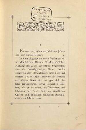 Decius der Flötenspieler : Eine lustige Musikantengeschichte aus dem alten Rom