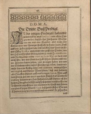 Die Dritte BußPredigt
