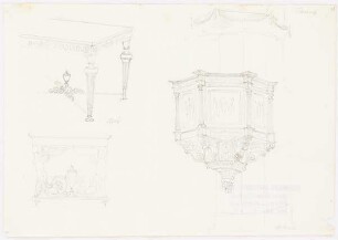 San Croce, Florenz Kanzel: Perspektivische Ansicht und Details