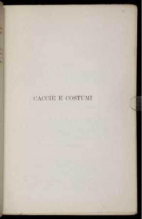 Caccie e Costumi