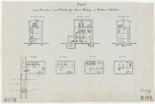 Technische Zeichnung : Projekt zum Neubau einer Mühle für Herrn Dalley in Waldau-Mühle