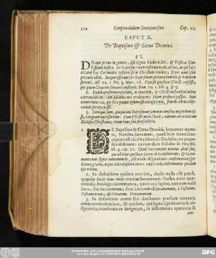 Caput X. De Baptismo & Coena Domini.