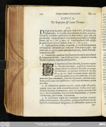 Caput X. De Baptismo & Coena Domini.