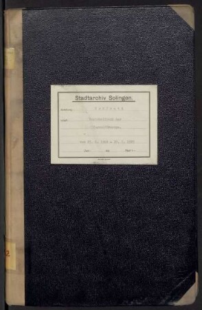 Gräfrath: Jugendfürsorge 1909-1929