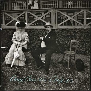 Aix-les-Bains. Mme E. Mayer und Hermann Albrecht Insinger an der Pferderennbahn von Marlioz