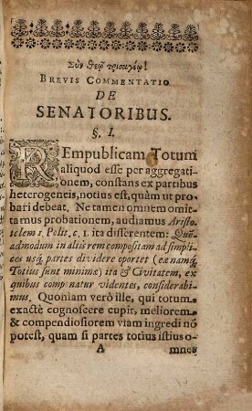 Brevis Commentatio De Senatoribus