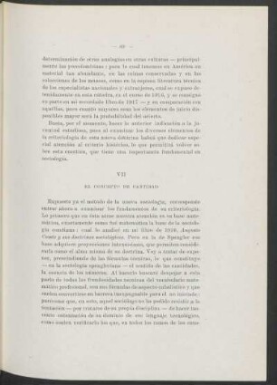 VII - El concepto de cantidad