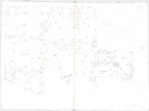 Voit, Johann Michael; Mappe mit Berechnungen und verschiedenen Skizzen - Grundriss m. Berechnungen