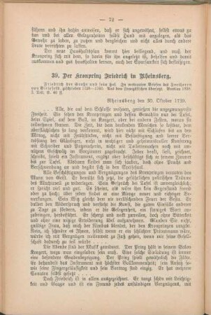 39. Der Kronprinz Friedrich in Rheinsberg.