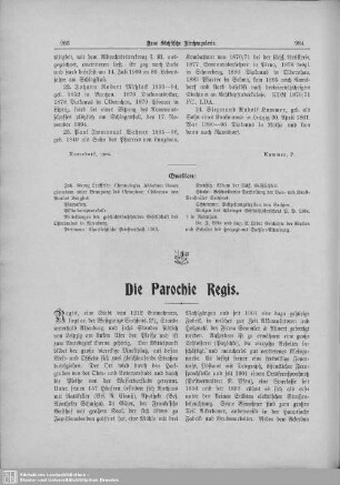 Die Parochie Regis