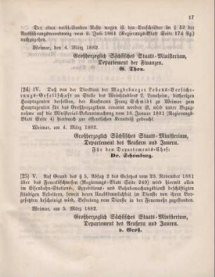 24. Ministerial-Bekanntmachung, den Wechsel in der Hauptagentur der Magdeburger Lebens-Versicherungs-Gesellschaft betreffend