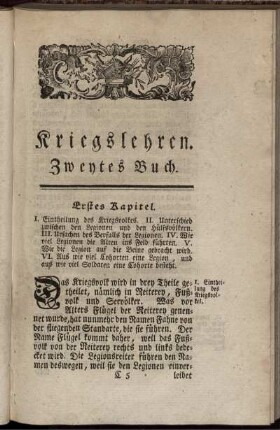 Erstes Kapitel. I. Eintheilung des Kriegsvolkes ...